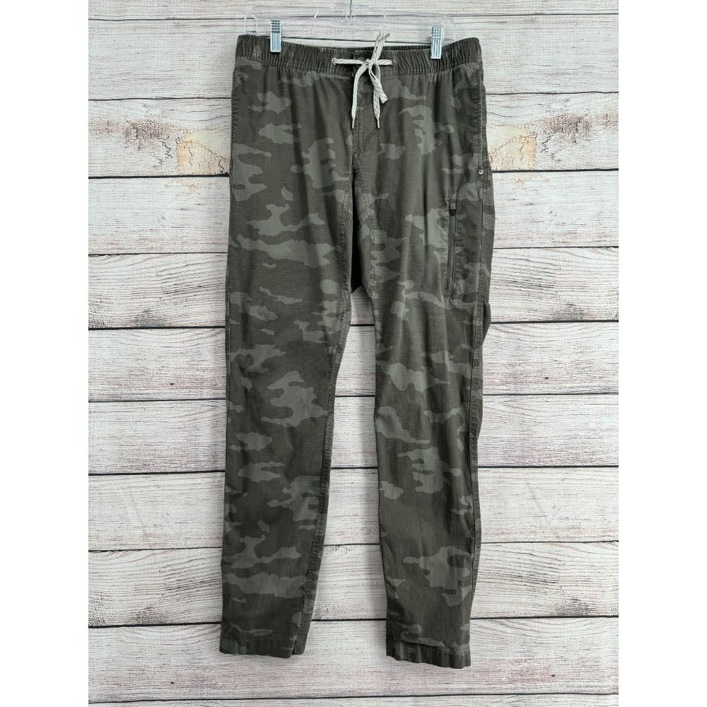 Vuori Camouflage Ripstop Pant Men's Size Medium Green Camo Drawstring Zip Pocket